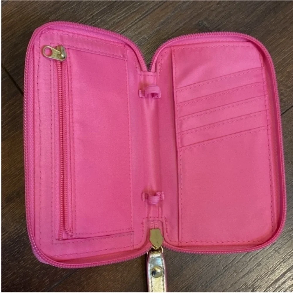 Lilly Pulitzer Wallet Tiki Palm Wristlet Wallet Pink - Picture 4 of 11